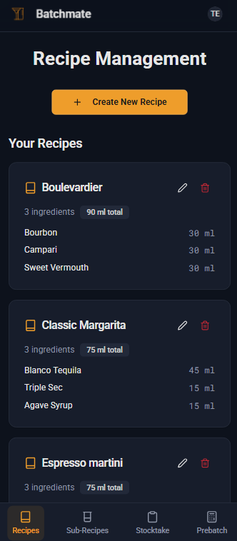 Batchmate - Professional Bar Inventory Tool